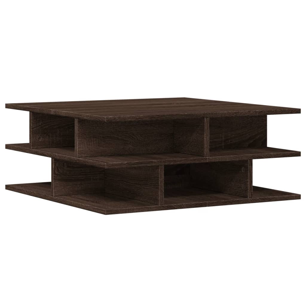 vidaXL Coffee Table Brown Oak 70x70x29 cm Engineered Wood 2
