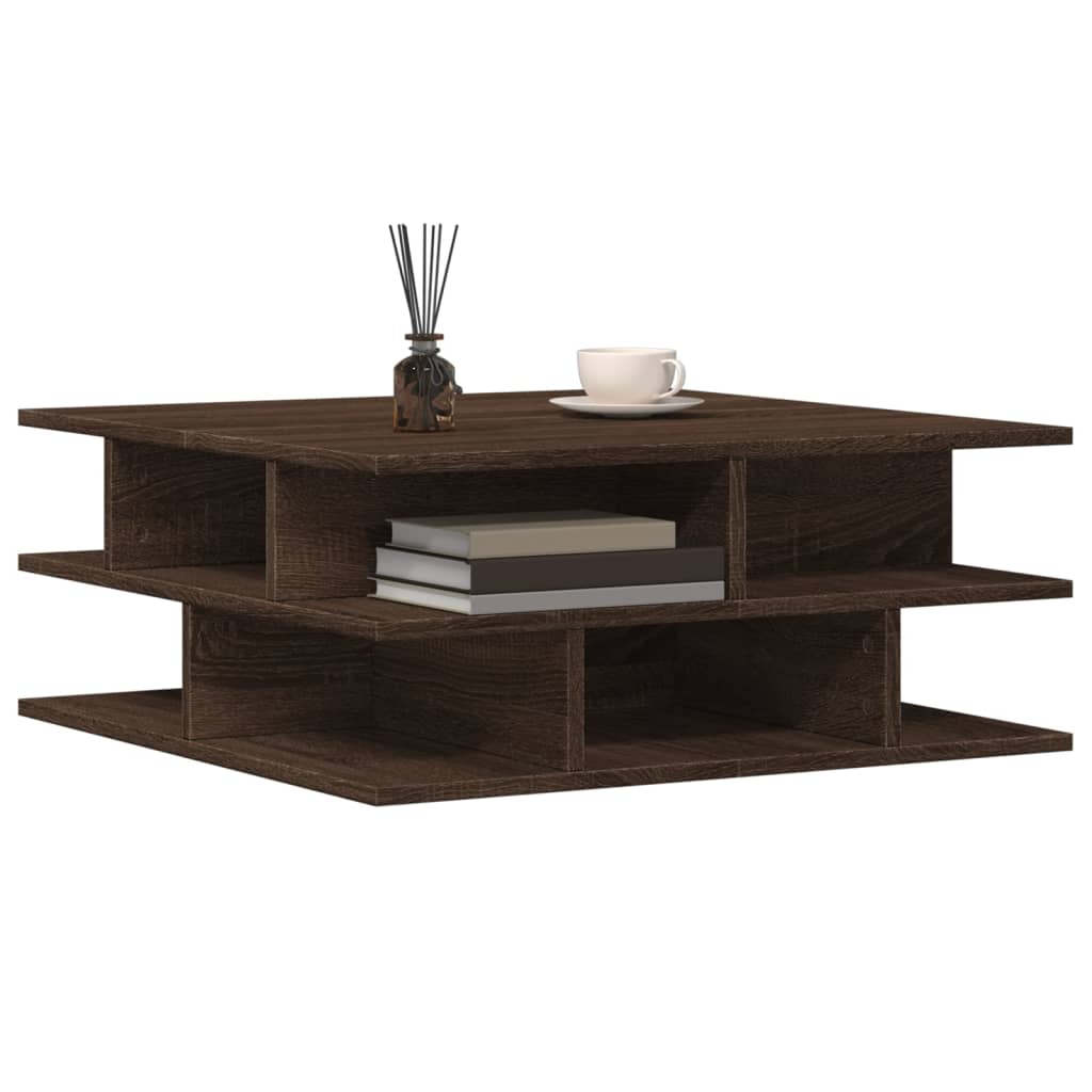 vidaXL Coffee Table Brown Oak 70x70x29 cm Engineered Wood 4