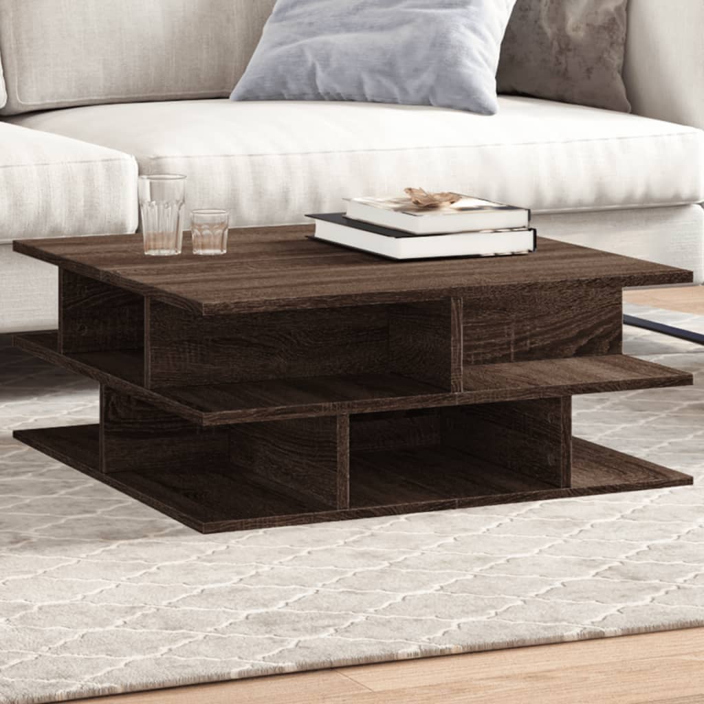 vidaXL Coffee Table Brown Oak 70x70x29 cm Engineered Wood 1