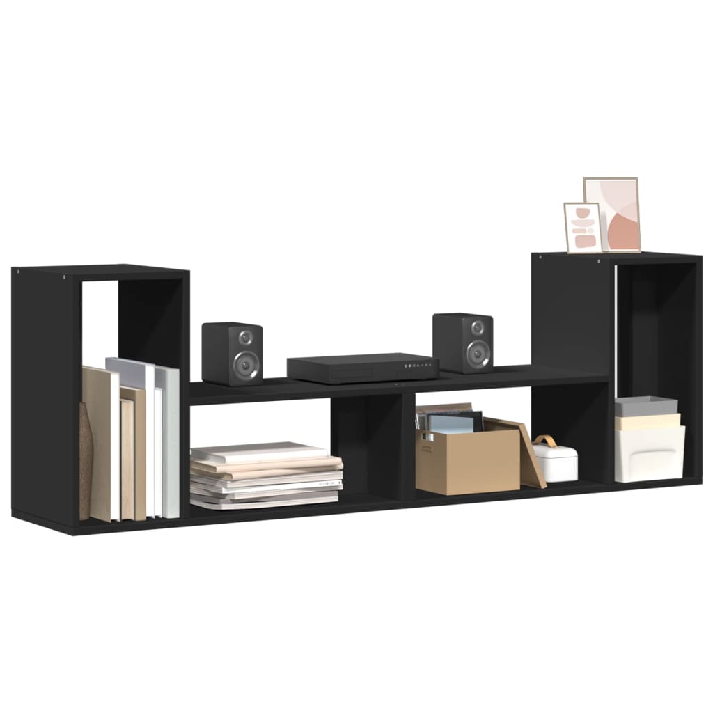 TV Cabinets 2 pcs 75x30x50 cm Engineered Wood Black 75 cm
