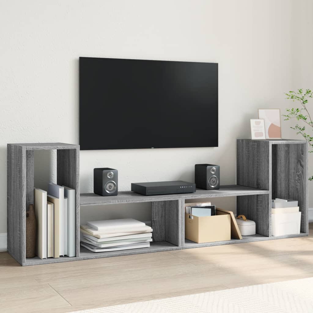vidaXL 2 Piece TV Cabinet Set Grey Sonoma 75x30x50 cm Engineered Wood 1