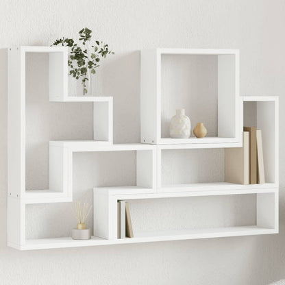 vidaXL Wall Shelf White 96x12x64 cm Engineered Wood 1