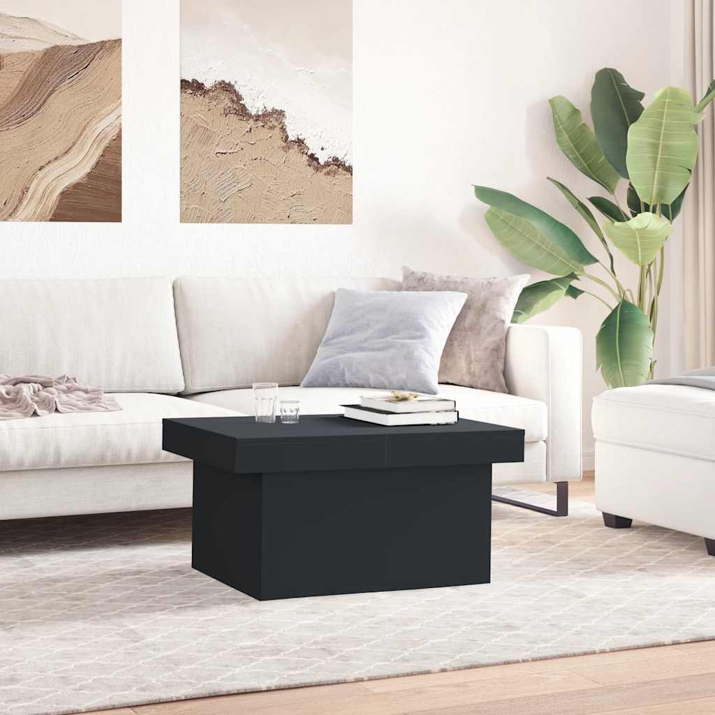 vidaXL Coffee Table Black 80x55x40 cm Engineered Wood 3
