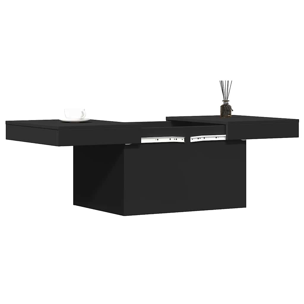 vidaXL Coffee Table Black 80x55x40 cm Engineered Wood 4