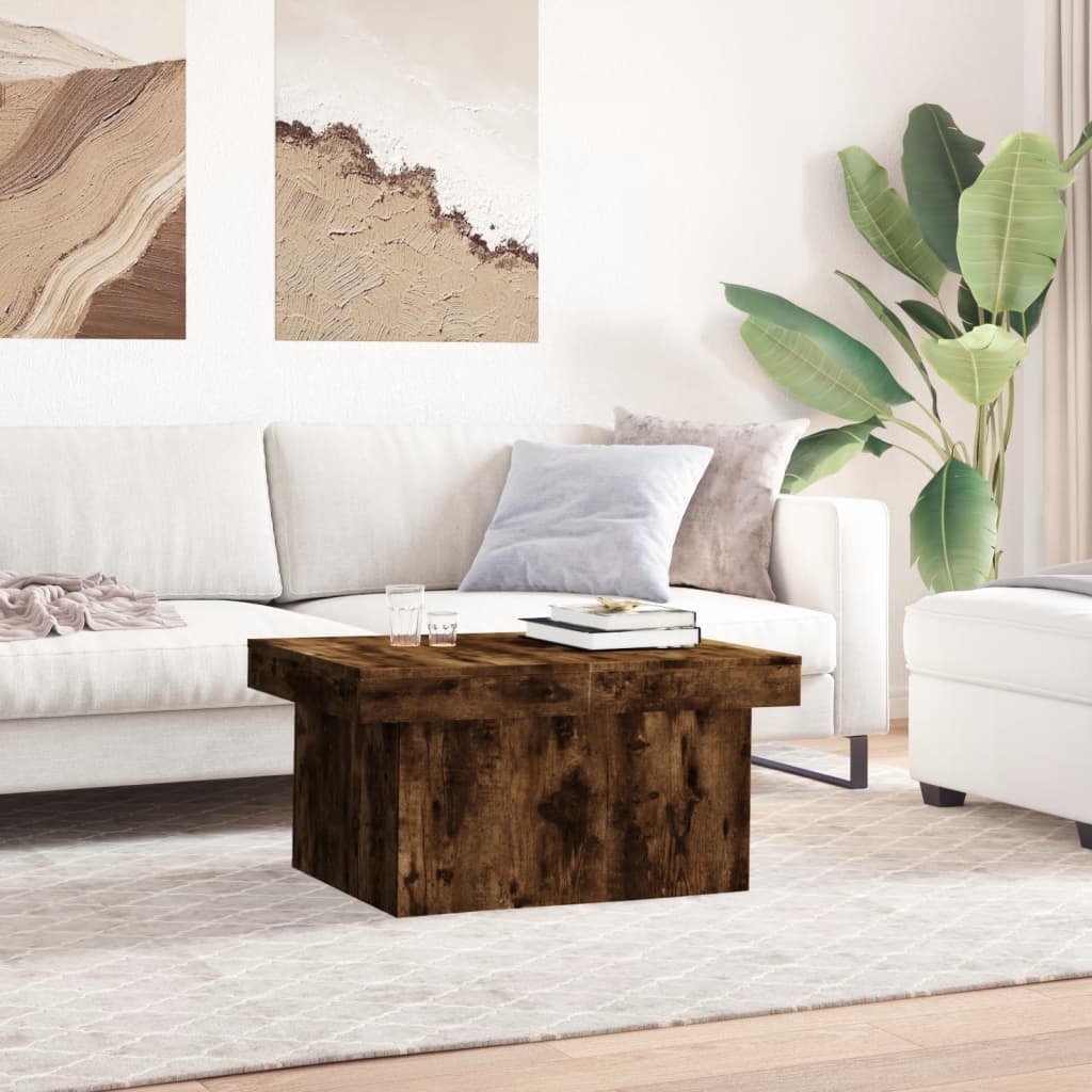 vidaXL Coffee Table Smoked Oak 80x55x40 cm Engineered Wood 3