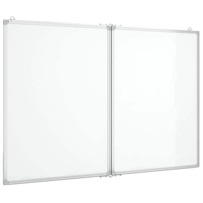 vidaXL Magnetic Whiteboard Foldable 120x100x1.7 cm Aluminium 2
