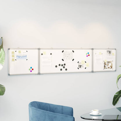vidaXL Magnetic Whiteboard Foldable 200x40x1.7 cm Aluminium 1