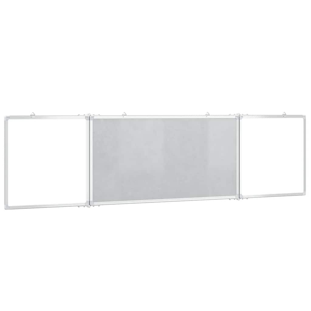 vidaXL Magnetic Whiteboard Foldable 200x50x1.7 cm Aluminium 4