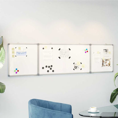 vidaXL Magnetic Whiteboard Foldable 200x50x1.7 cm Aluminium 1
