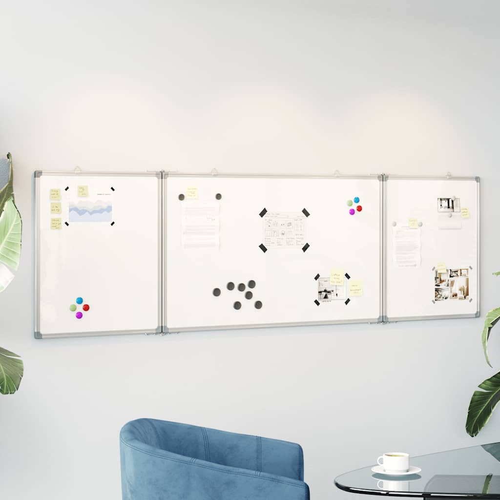vidaXL Magnetic Whiteboard Foldable 160x60x1.7 cm Aluminium 1