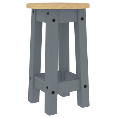 vidaXL Bar Stools 2 pcs Grey Solid Wood Pine 4