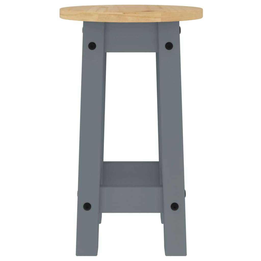 vidaXL Bar Stools 2 pcs Grey Solid Wood Pine 5