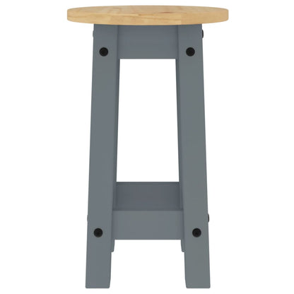vidaXL Bar Stools 2 pcs Grey Solid Wood Pine 5