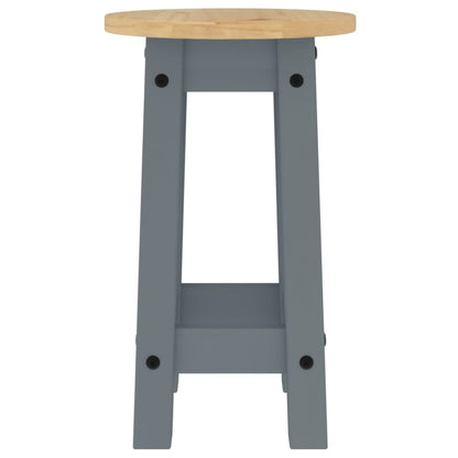 vidaXL Bar Stools 2 pcs Grey Solid Wood Pine 6