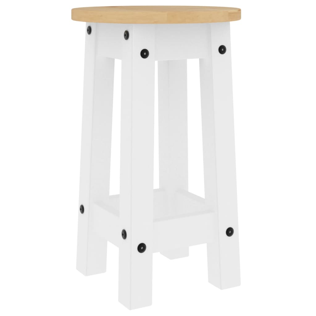 vidaXL Bar Stools 2 pcs White Solid Wood Pine 4