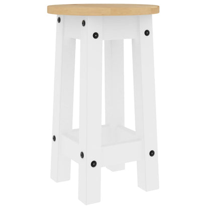 vidaXL Bar Stools 2 pcs White Solid Wood Pine 4