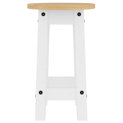 vidaXL Bar Stools 2 pcs White Solid Wood Pine 5