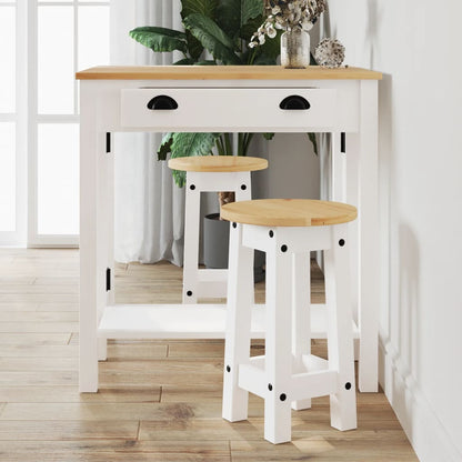 vidaXL Bar Stools 2 pcs White Solid Wood Pine 1