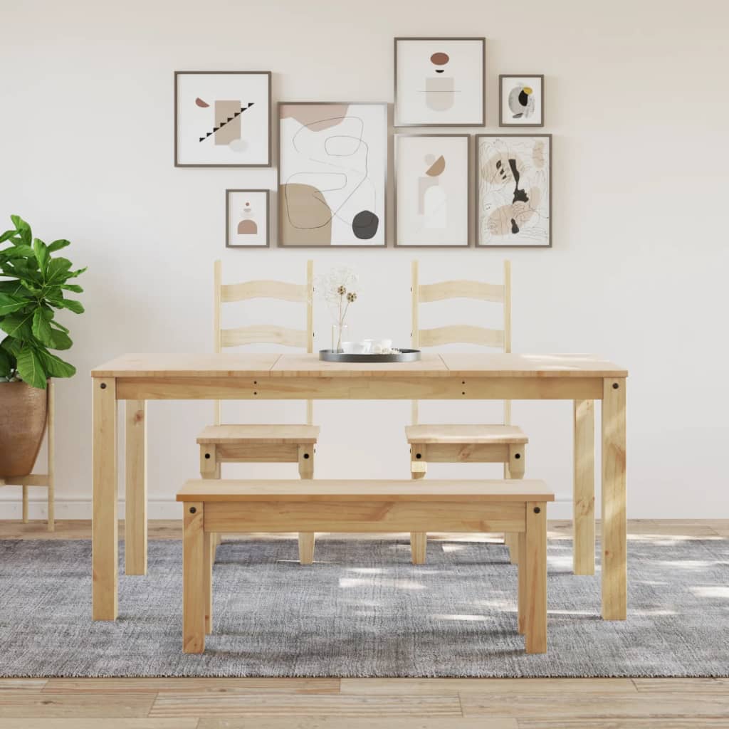 vidaXL Dining Bench PANAMA 105x30x45 cm Solid Wood Pine 3