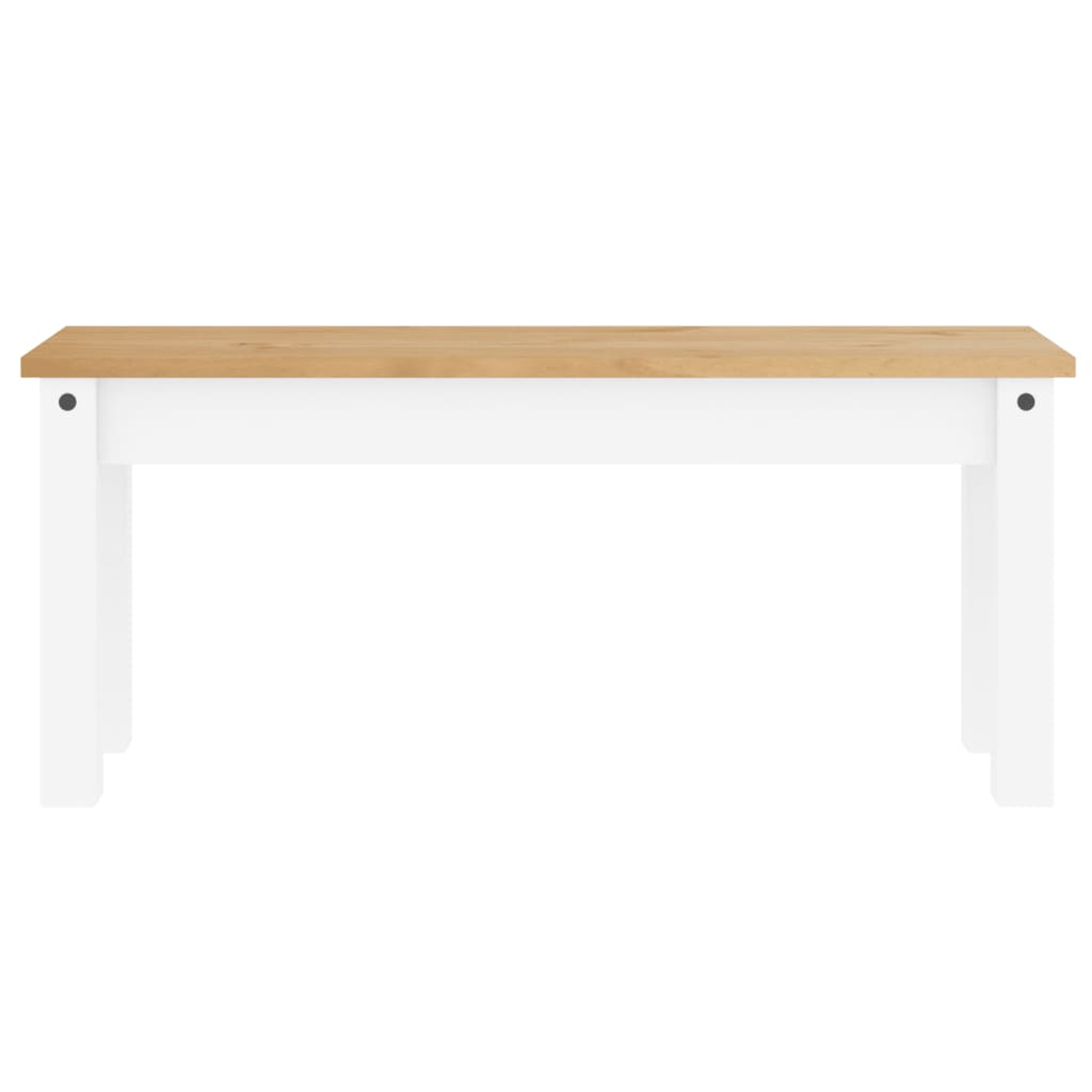 vidaXL Dining Bench PANAMA White 105x30x45 cm Solid Wood Pine 4