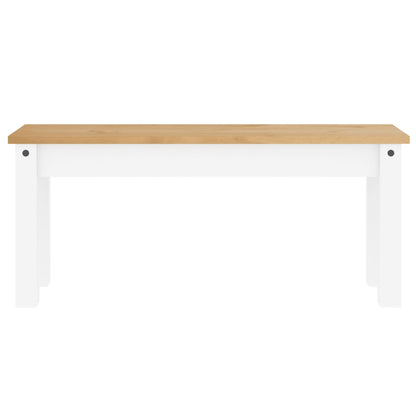 vidaXL Dining Bench PANAMA White 105x30x45 cm Solid Wood Pine 4