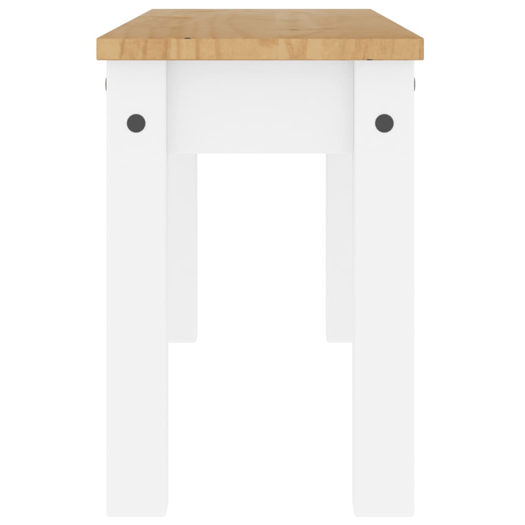 vidaXL Dining Bench PANAMA White 105x30x45 cm Solid Wood Pine 5