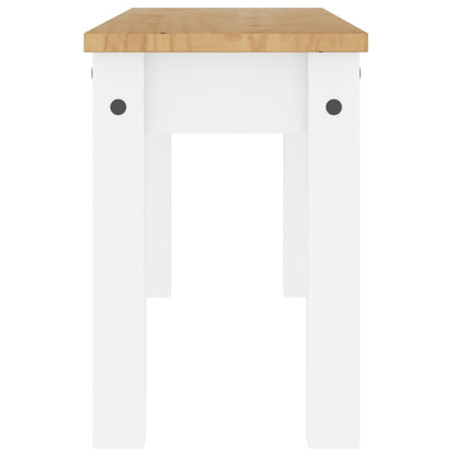 vidaXL Dining Bench PANAMA White 105x30x45 cm Solid Wood Pine 5