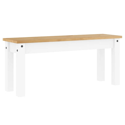 vidaXL Dining Bench PANAMA White 105x30x45 cm Solid Wood Pine 6