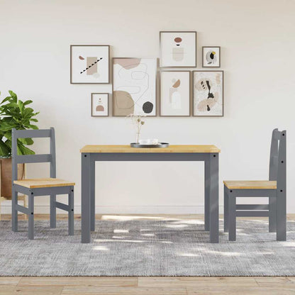 vidaXL Dining Chairs 2 pcs "PANAMA" Grey 40x46x90 cm Solid Wood Pine 3