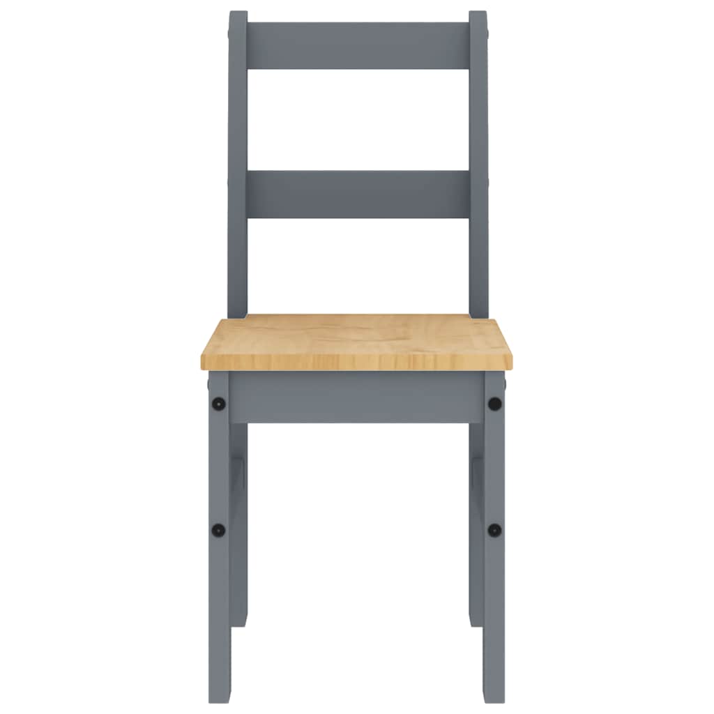 vidaXL Dining Chairs 2 pcs "PANAMA" Grey 40x46x90 cm Solid Wood Pine 4
