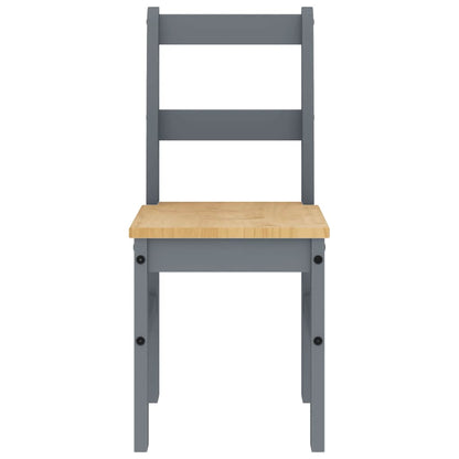 vidaXL Dining Chairs 2 pcs "PANAMA" Grey 40x46x90 cm Solid Wood Pine 4