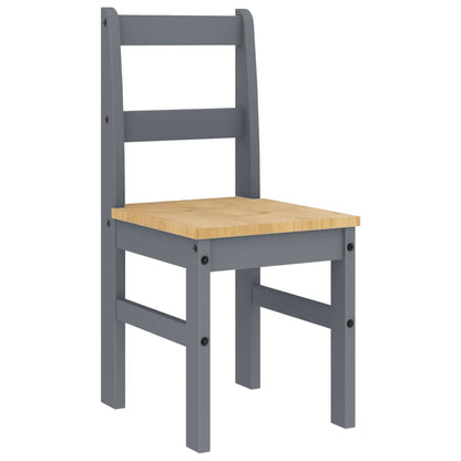 vidaXL Dining Chairs 2 pcs "PANAMA" Grey 40x46x90 cm Solid Wood Pine 5