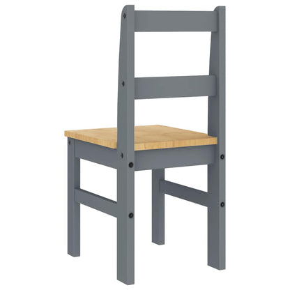 vidaXL Dining Chairs 2 pcs "PANAMA" Grey 40x46x90 cm Solid Wood Pine 6