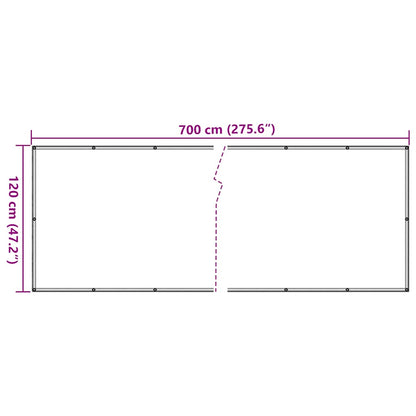 vidaXL Balcony Privacy Screen White 700x120 cm PVC 6