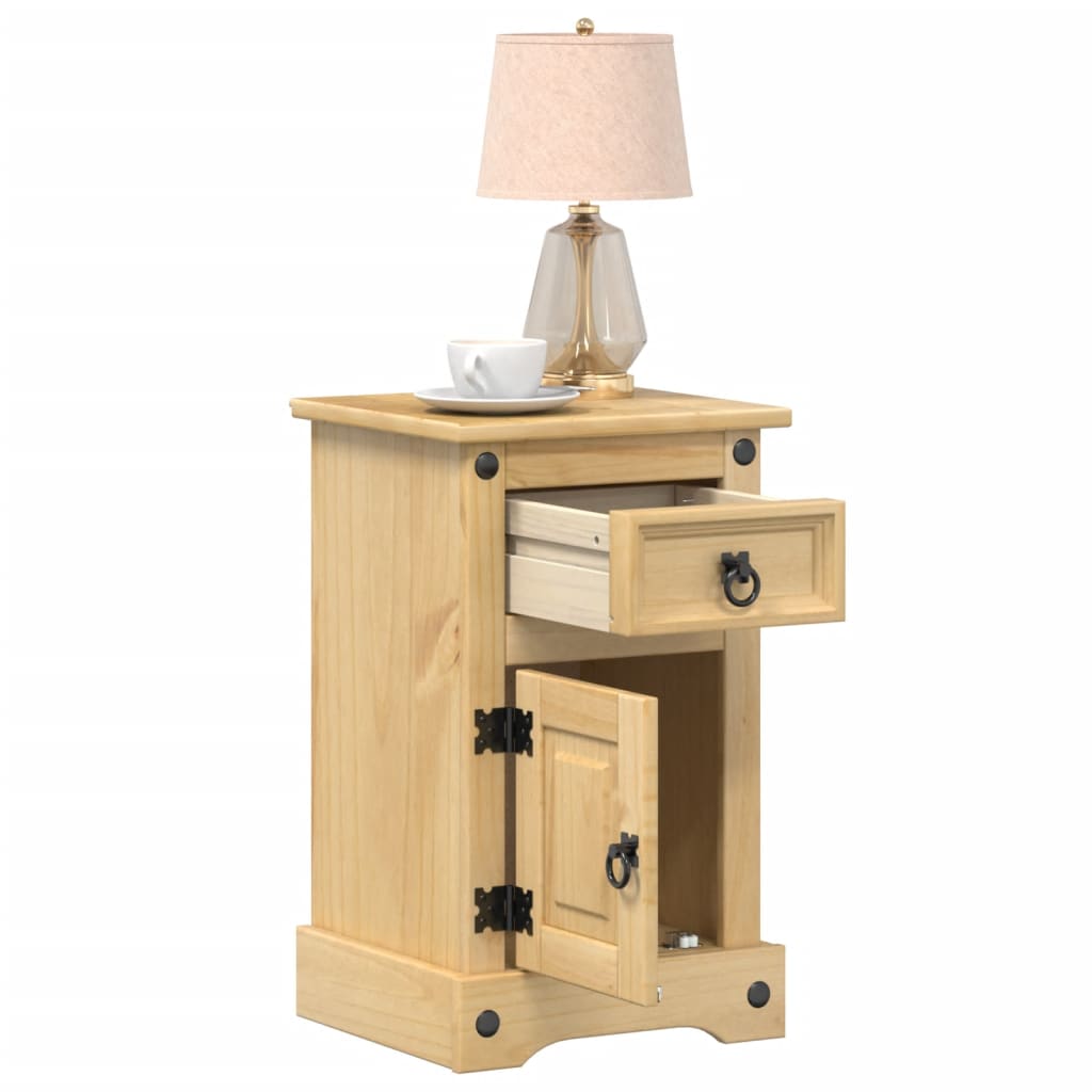 vidaXL Bedside Cabinet "Corona" 35x32,5x58 cm Solid Wood Pine 1