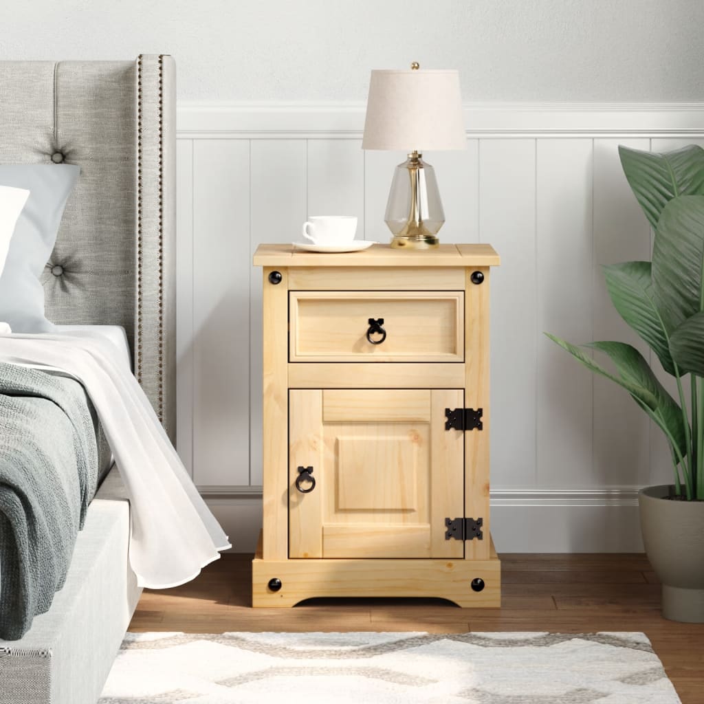 vidaXL Bedside Cabinet Corona 45x35x64 cm Solid Wood Pine 3