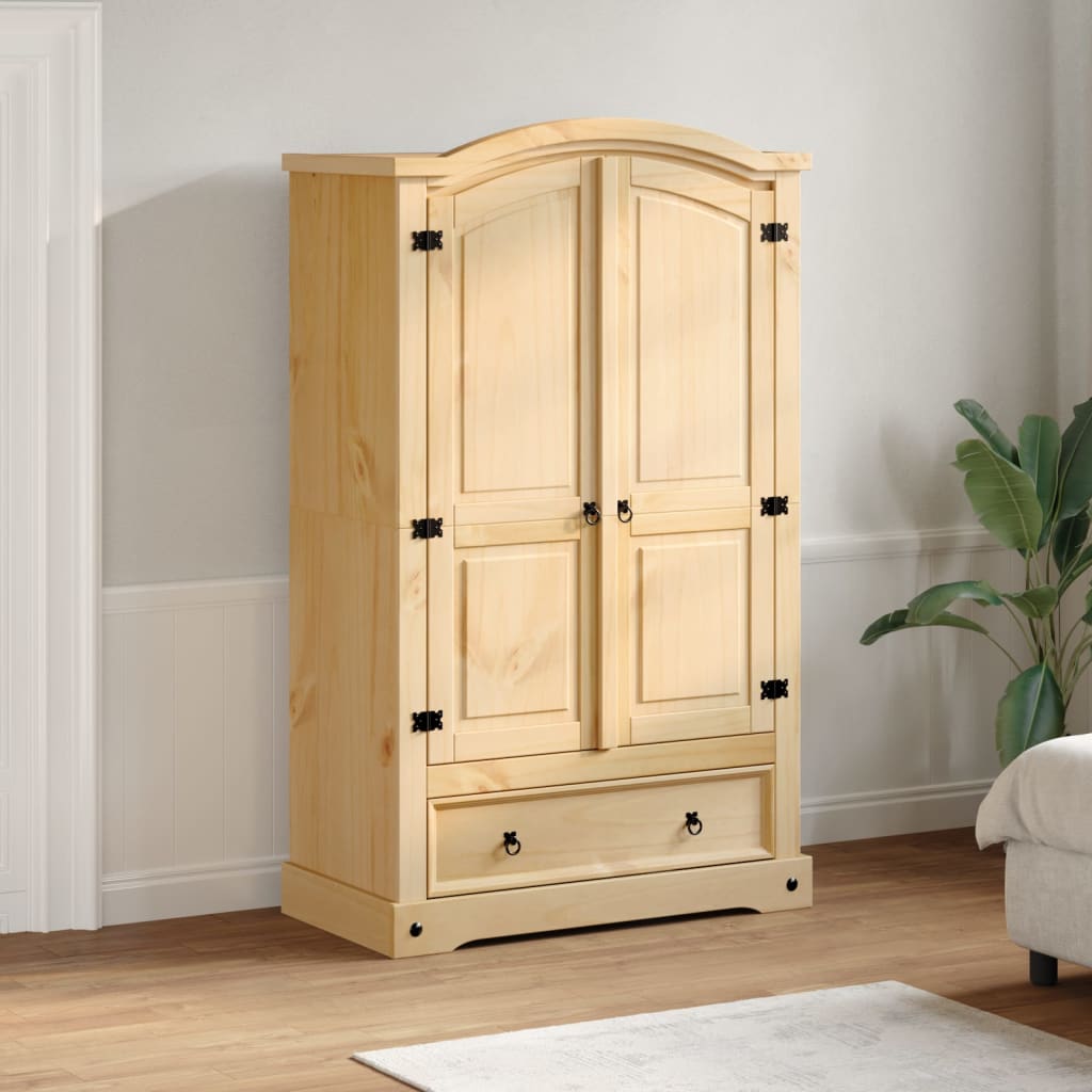 vidaXL Wardrobe "Corona" 101x52x170 cm Solid Wood Pine 3