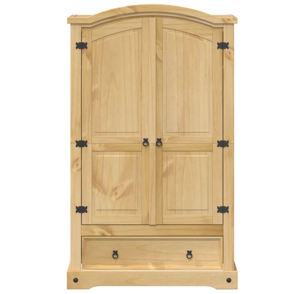 vidaXL Wardrobe "Corona" 101x52x170 cm Solid Wood Pine 4