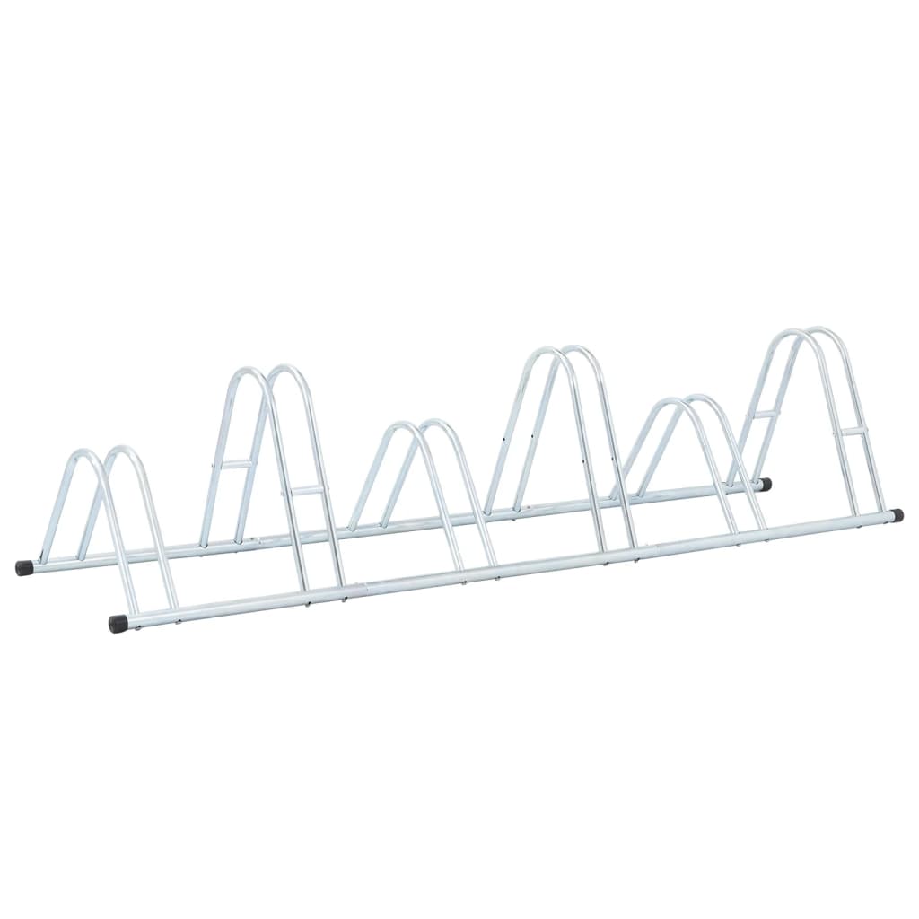 vidaXL Bicycle Stand for 6 Bikes Floor Freestanding Galvanised Steel 1