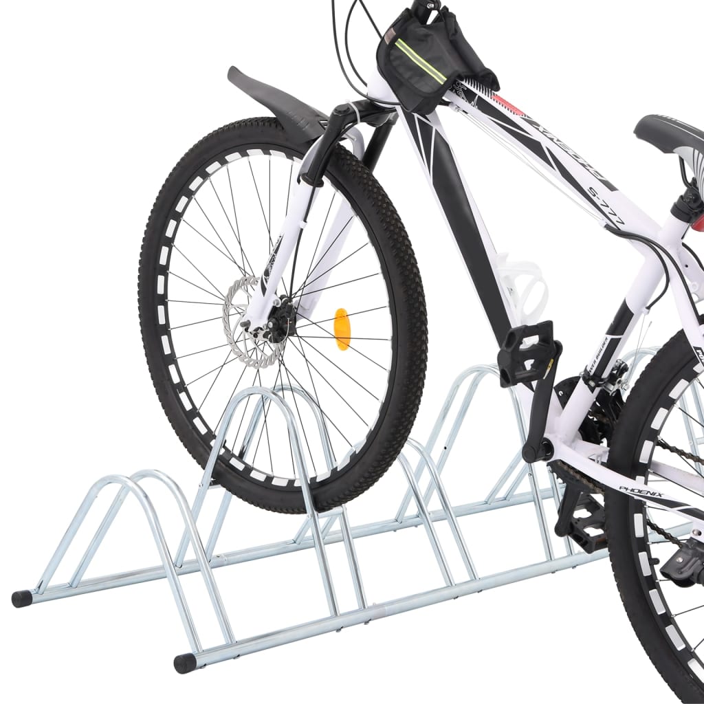 vidaXL Bicycle Stand for 6 Bikes Floor Freestanding Galvanised Steel 2