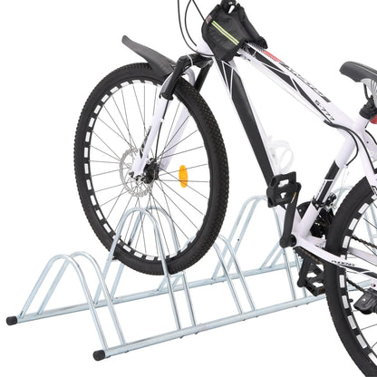 vidaXL Bicycle Stand for 6 Bikes Floor Freestanding Galvanised Steel 2