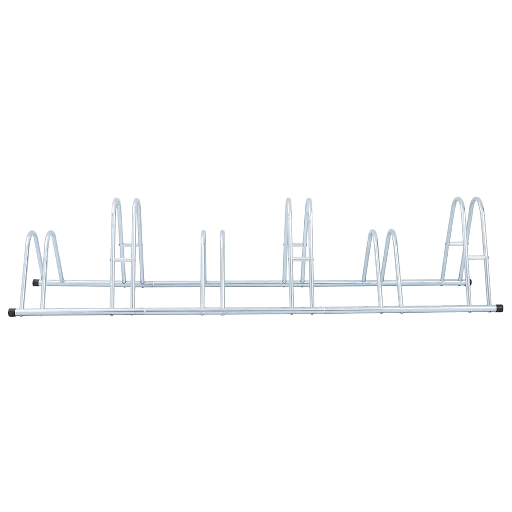Bicycle Stand for Bikes Floor Freestanding Galvanised Steel Silver Triangle 6