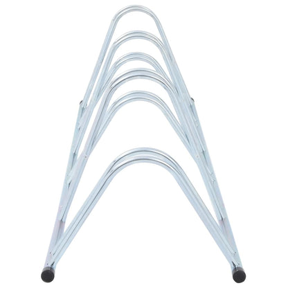 vidaXL Bicycle Stand for 6 Bikes Floor Freestanding Galvanised Steel 4