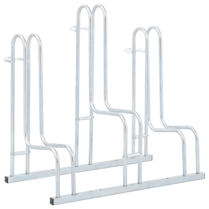 vidaXL Bicycle Stand for 3 Bikes Floor Freestanding Galvanised Steel 1