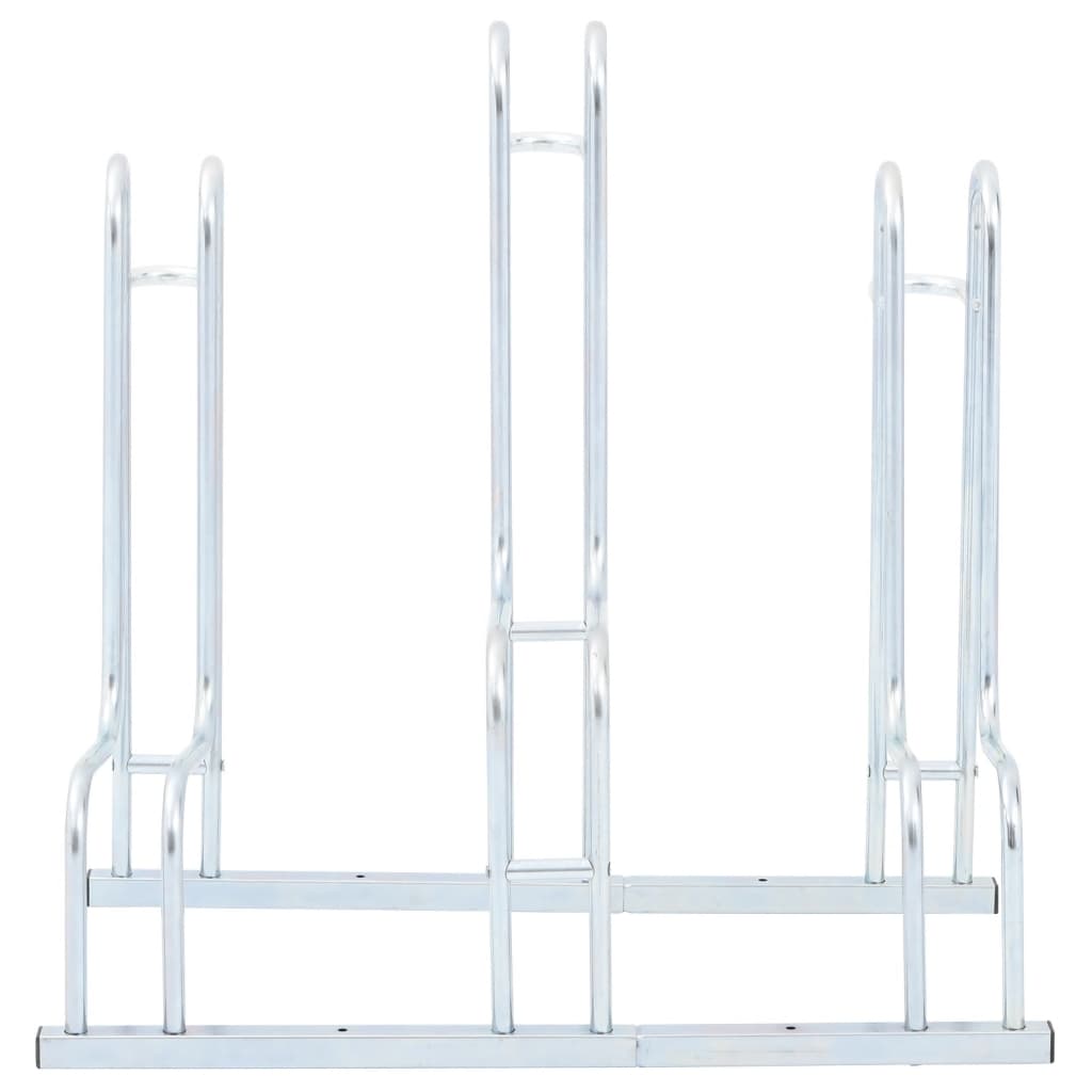 vidaXL Bicycle Stand for 3 Bikes Floor Freestanding Galvanised Steel 3