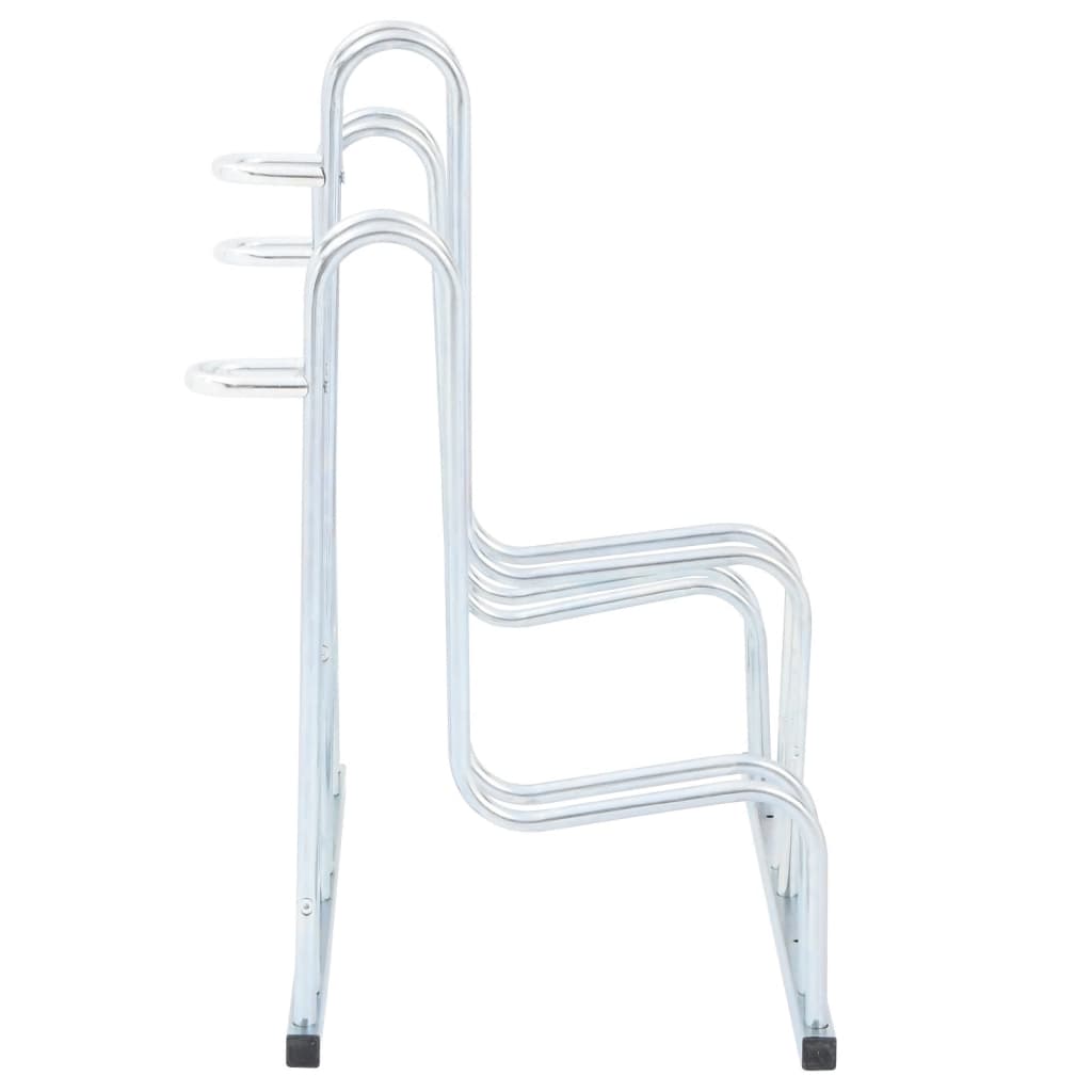 vidaXL Bicycle Stand for 3 Bikes Floor Freestanding Galvanised Steel 4