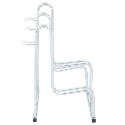 vidaXL Bicycle Stand for 3 Bikes Floor Freestanding Galvanised Steel 4