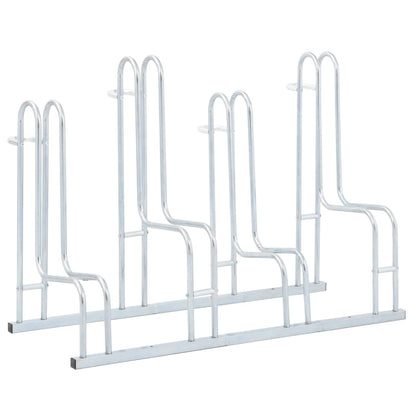 vidaXL Bicycle Stand for 4 Bikes Floor Freestanding Galvanised Steel 1