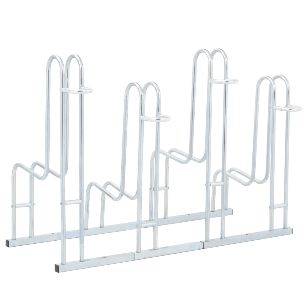 vidaXL Bicycle Stand for 4 Bikes Floor Freestanding Galvanised Steel 5