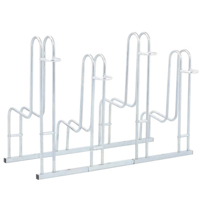 vidaXL Bicycle Stand for 4 Bikes Floor Freestanding Galvanised Steel 5